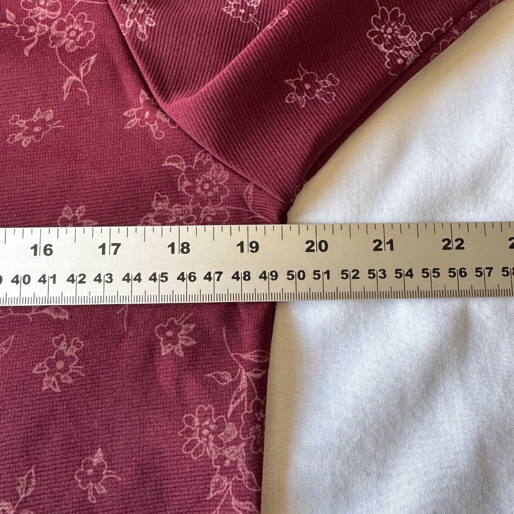 Higher State Women's Vintage Long‎ Sleeve Floral Zip Up Shacket Burgundy/Wine M - Picture 9 of 14